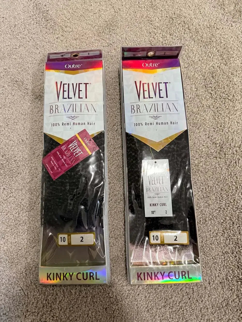 Outre Velvet Brazilian 100% Remi Human Hair Kinky Curl 10